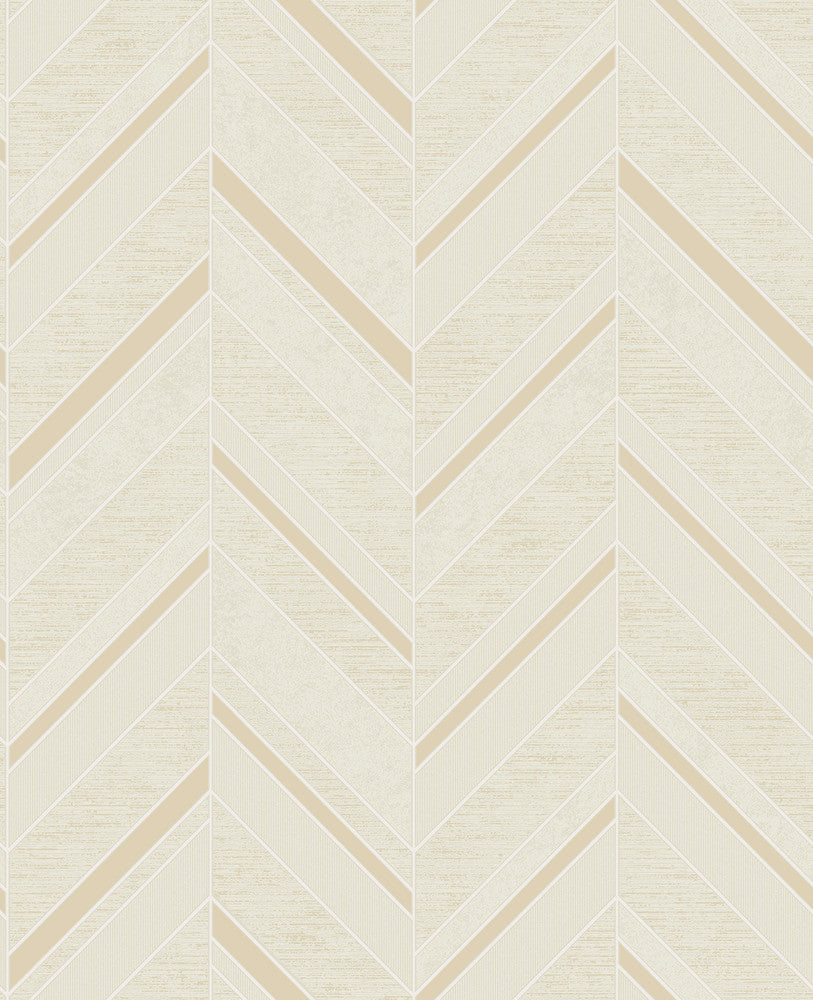 Punta Mita Cream Chevron Wallpaper by Advantage Deluxe Covers about 56.4 square feet 20.5-in by 33-ft long roll Unpasted 25.2 - Fabric Carolina -