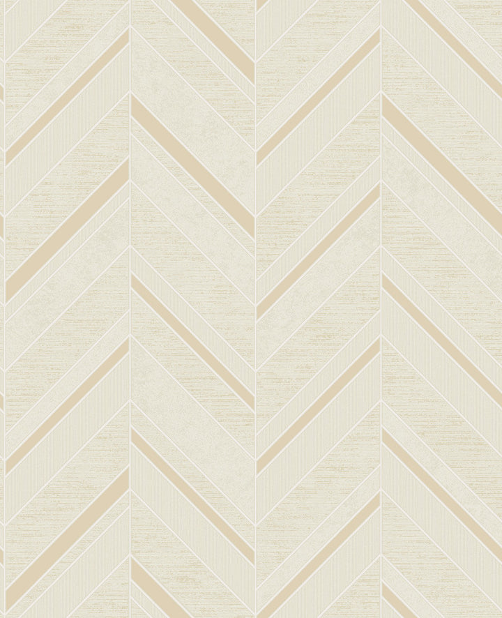 Punta Mita Cream Chevron Wallpaper by Advantage Deluxe Covers about 56.4 square feet 20.5-in by 33-ft long roll Unpasted 25.2 - Fabric Carolina -