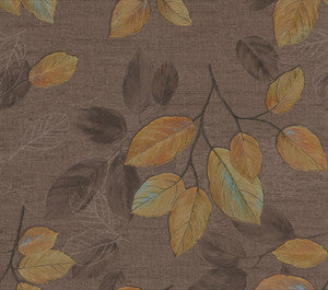 Dorado Brown Leaf Toss Wallpaper by Advantage