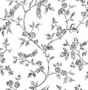 Ophelia Black Bird Trail Wallpaper by Advantage