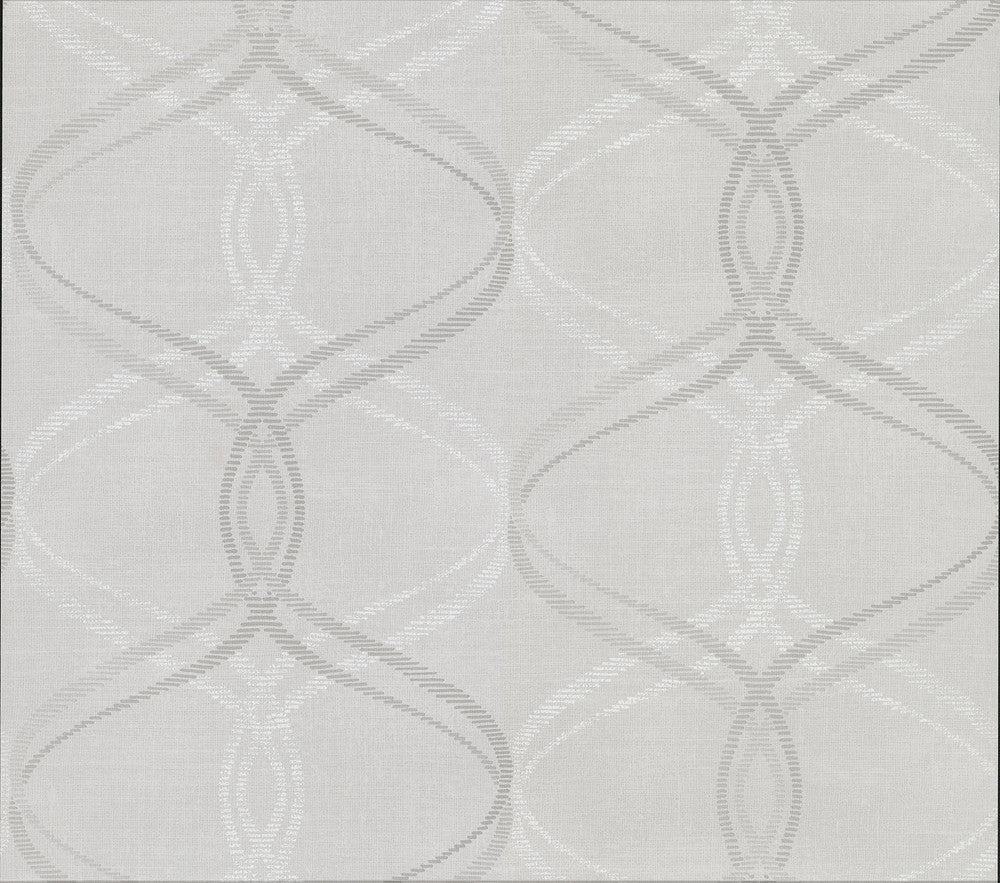 Fleance Light Grey Grey Ogee Wallpaper by Advantage Shades of Grey Covers about 55 square feet 20-in by 33-ft long roll Unpasted 10.4 - Fabric Carolina -