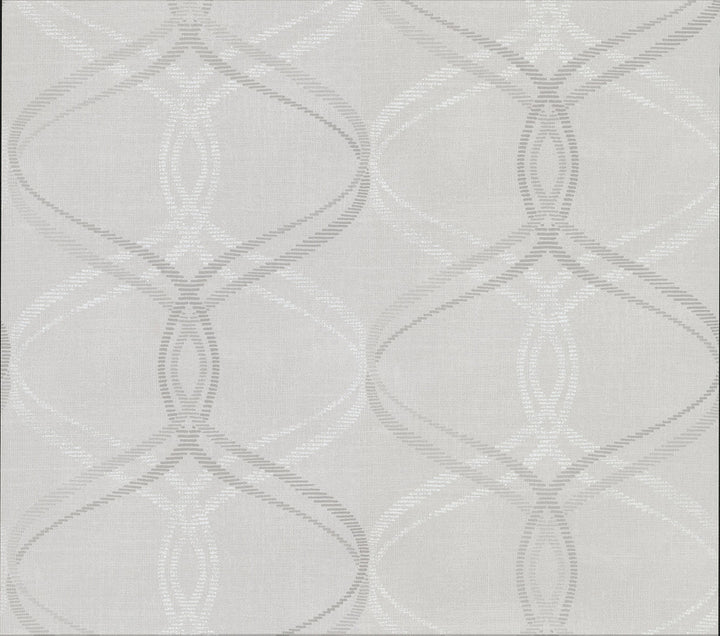 Fleance Light Grey Grey Ogee Wallpaper by Advantage Shades of Grey Covers about 55 square feet 20-in by 33-ft long roll Unpasted 10.4 - Fabric Carolina -