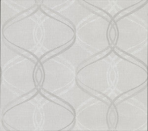 Fleance Light Grey Grey Ogee Wallpaper by Advantage