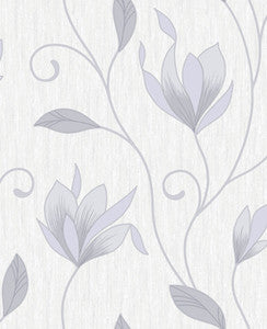 Mercutio Grey Floral Trail Wallpaper by Advantage