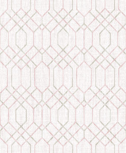 Lyla Pink Trellis Wallpaper by Decorline