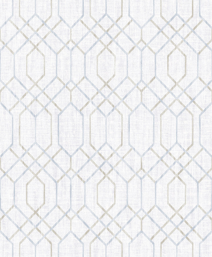 Lyla Grey Trellis Wallpaper by Decorline Vista Covers about 57.8 square feet 21-in by 33-ft long roll Unpasted 25 - Fabric Carolina -