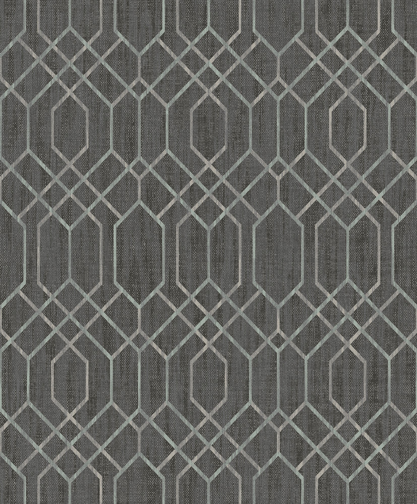 Lyla Brown Trellis Wallpaper by Decorline Vista Covers about 57.8 square feet 21-in by 33-ft long roll Unpasted 25 - Fabric Carolina -