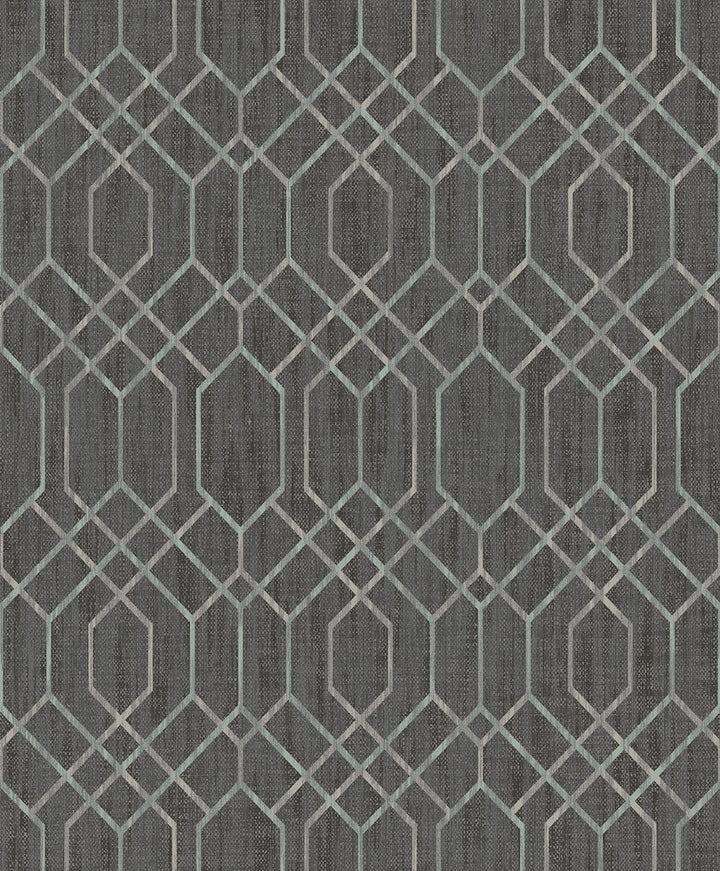 Lyla Brown Trellis Wallpaper by Decorline Vista Covers about 57.8 square feet 21-in by 33-ft long roll Unpasted 25 - Fabric Carolina -