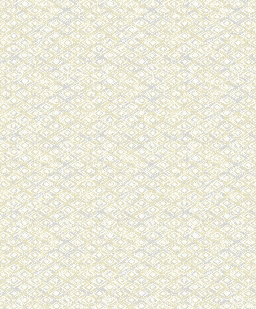 Delilah Light Yellow Diamond Wallpaper by Decorline Vista Covers about 57.8 square feet 21-in by 33-ft long roll Unpasted 6.3 - Fabric Carolina -