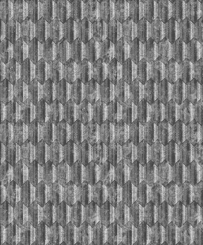 Kendall Silver Geometric Wallpaper by Decorline Vista Covers about 57.8 square feet 21-in by 33-ft long roll Unpasted 12.6 - Fabric Carolina -