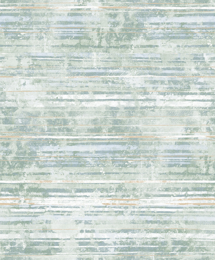 Makayla Sea Green Distressed Stripe Wallpaper by Decorline Vista Covers about 57.8 square feet 21-in by 33-ft long roll Unpasted 25 - Fabric Carolina -