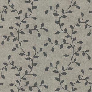 Paulette Silver Trailing Leaves Wallpaper by Beacon House