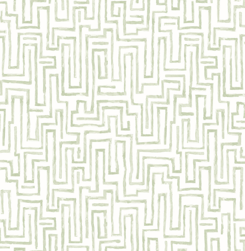 Ramble Sage Geometric Wallpaper by A-Street Prints Equinox Covers about 56.4 square feet 20.5-in by 33-ft long roll Unpasted 20.9 - Fabric Carolina -