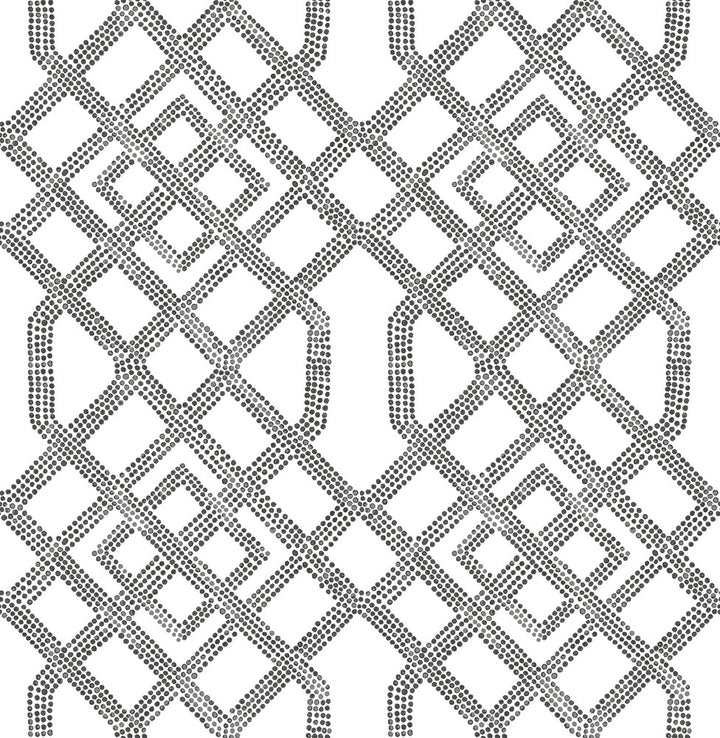 Traverse Black Trellis Wallpaper by A-Street Prints Equinox Covers about 56.4 square feet 20.5-in by 33-ft long roll Unpasted 20.9 - Fabric Carolina -