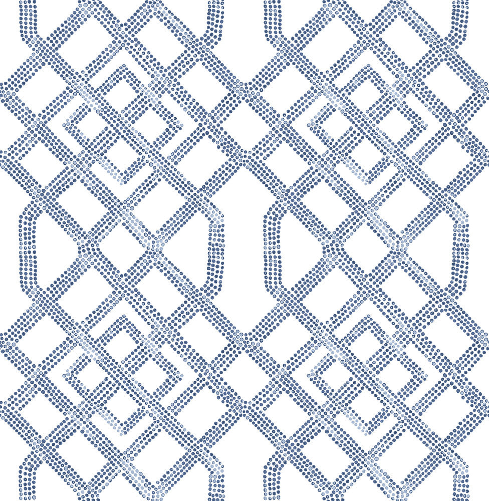 Traverse Blue Trellis Wallpaper by A-Street Prints Equinox Covers about 56.4 square feet 20.5-in by 33-ft long roll Unpasted 20.9 - Fabric Carolina -