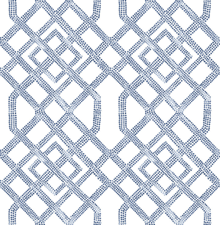 Traverse Blue Trellis Wallpaper by A-Street Prints Equinox Covers about 56.4 square feet 20.5-in by 33-ft long roll Unpasted 20.9 - Fabric Carolina -