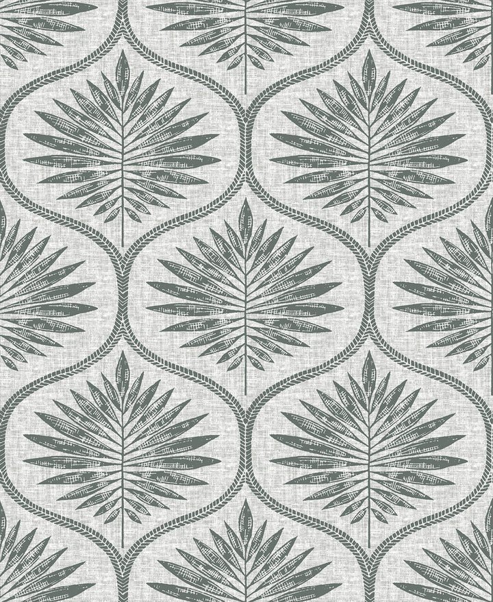 Laurel Grey Ogee Wallpaper by A-Street Prints Equinox Covers about 56.4 square feet 20.5-in by 33-ft long roll Unpasted 12.6 - Fabric Carolina -