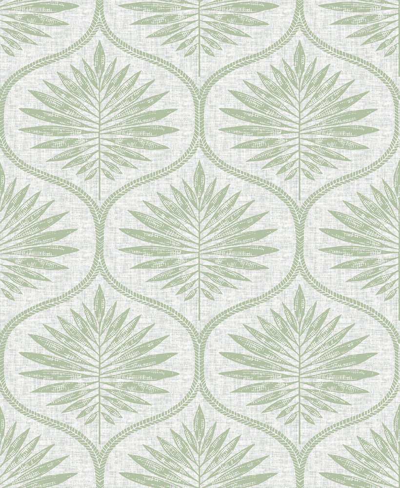 Laurel Light Green Ogee Wallpaper by A-Street Prints Equinox Covers about 56.4 square feet 20.5-in by 33-ft long roll Unpasted 12.6 - Fabric Carolina -