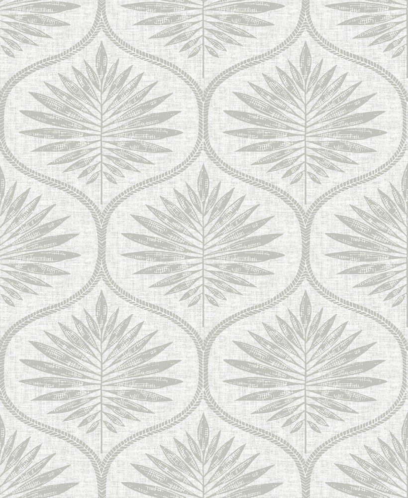 Laurel Light Grey Ogee Wallpaper by A-Street Prints Equinox Covers about 56.4 square feet 20.5-in by 33-ft long roll Unpasted 12.6 - Fabric Carolina -