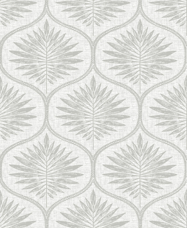 Laurel Light Grey Ogee Wallpaper by A-Street Prints Equinox Covers about 56.4 square feet 20.5-in by 33-ft long roll Unpasted 12.6 - Fabric Carolina -