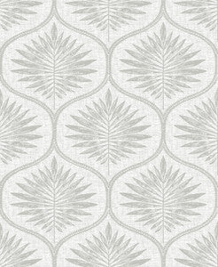 Laurel Light Grey Ogee Wallpaper by A-Street Prints