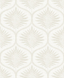 Laurel Bone Ogee Wallpaper by A-Street Prints