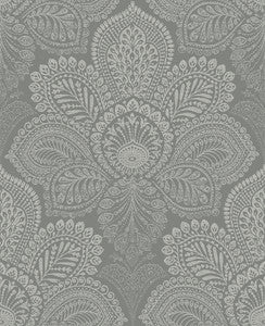Triumph Grey Medallion Wallpaper by A-Street Prints