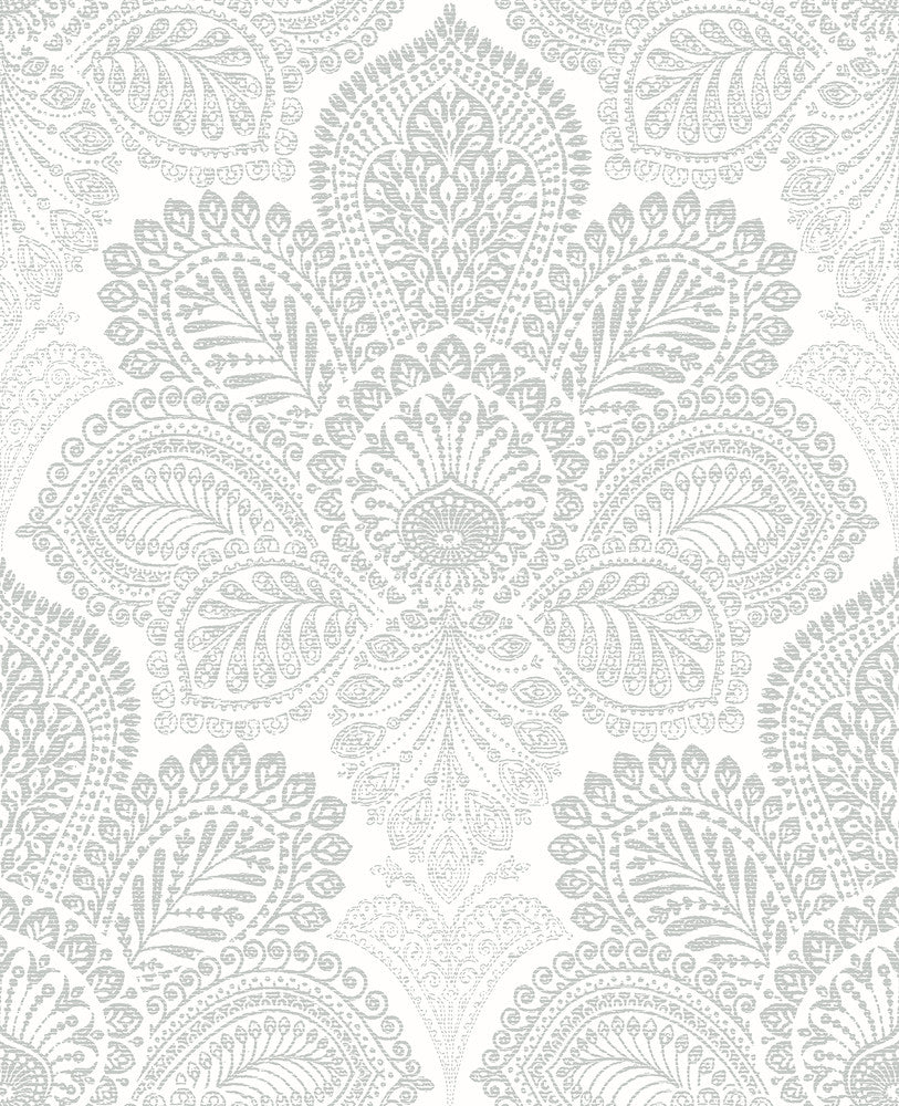 Triumph Off White Medallion Wallpaper by A-Street Prints Equinox Covers about 56.4 square feet 20.5-in by 33-ft long roll Unpasted 25.2 - Fabric Carolina -