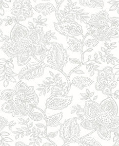 Larkin Grey Floral Wallpaper by A-Street Prints