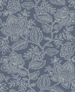 Larkin Blue Floral Wallpaper by A-Street Prints
