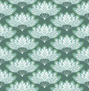 Lotus Grey Floral Fans Wallpaper by A-Street Prints