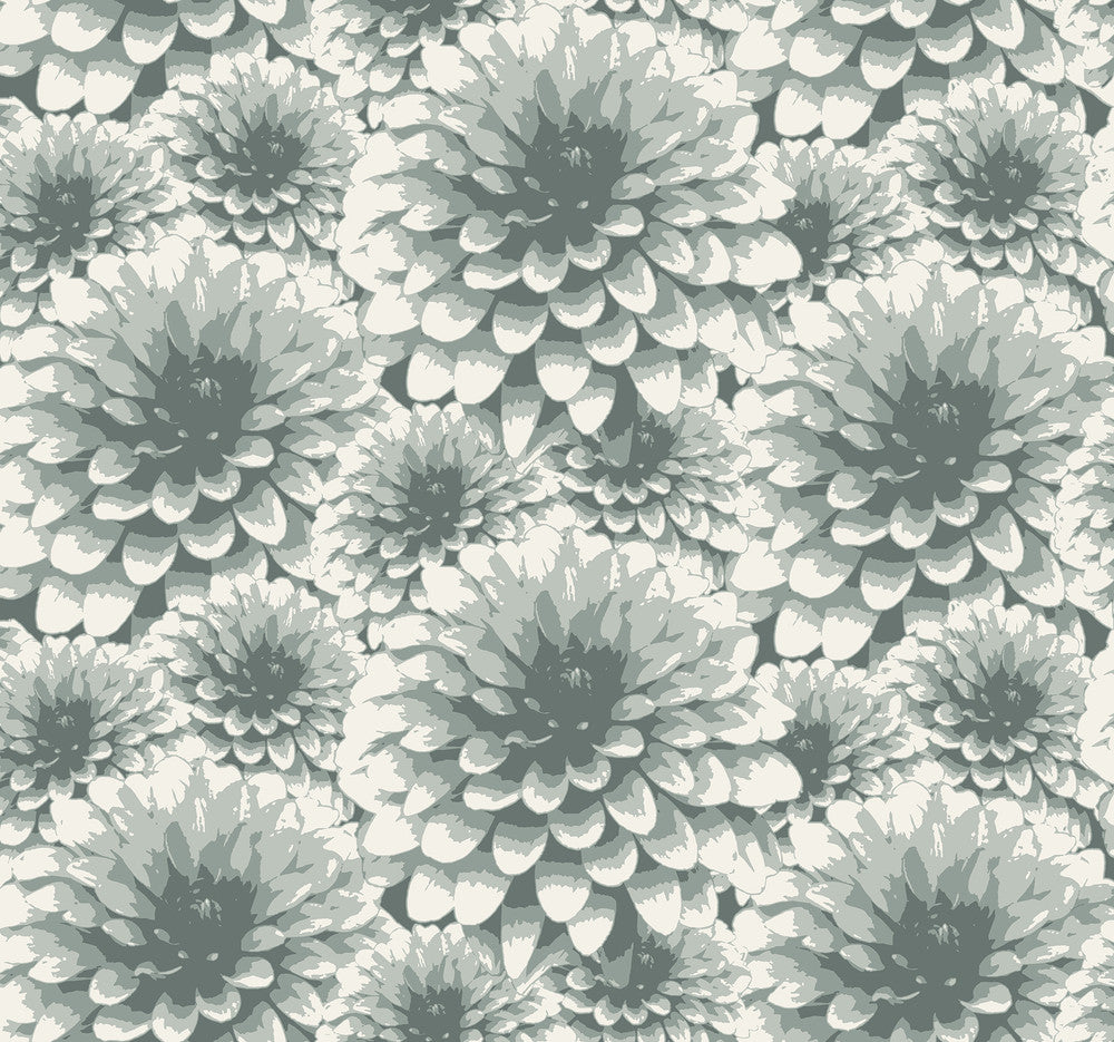 Umbra Teal Floral Wallpaper by A-Street Prints Equinox Covers about 60.8 square feet 27-in by 27-ft long roll Unpasted 12.6 - Fabric Carolina -