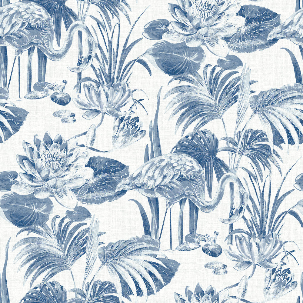 Frolic Blue Lagoon Wallpaper by A-Street Prints Equinox Covers about 60.8 square feet 27-in by 27-ft long roll Unpasted 27 - Fabric Carolina -
