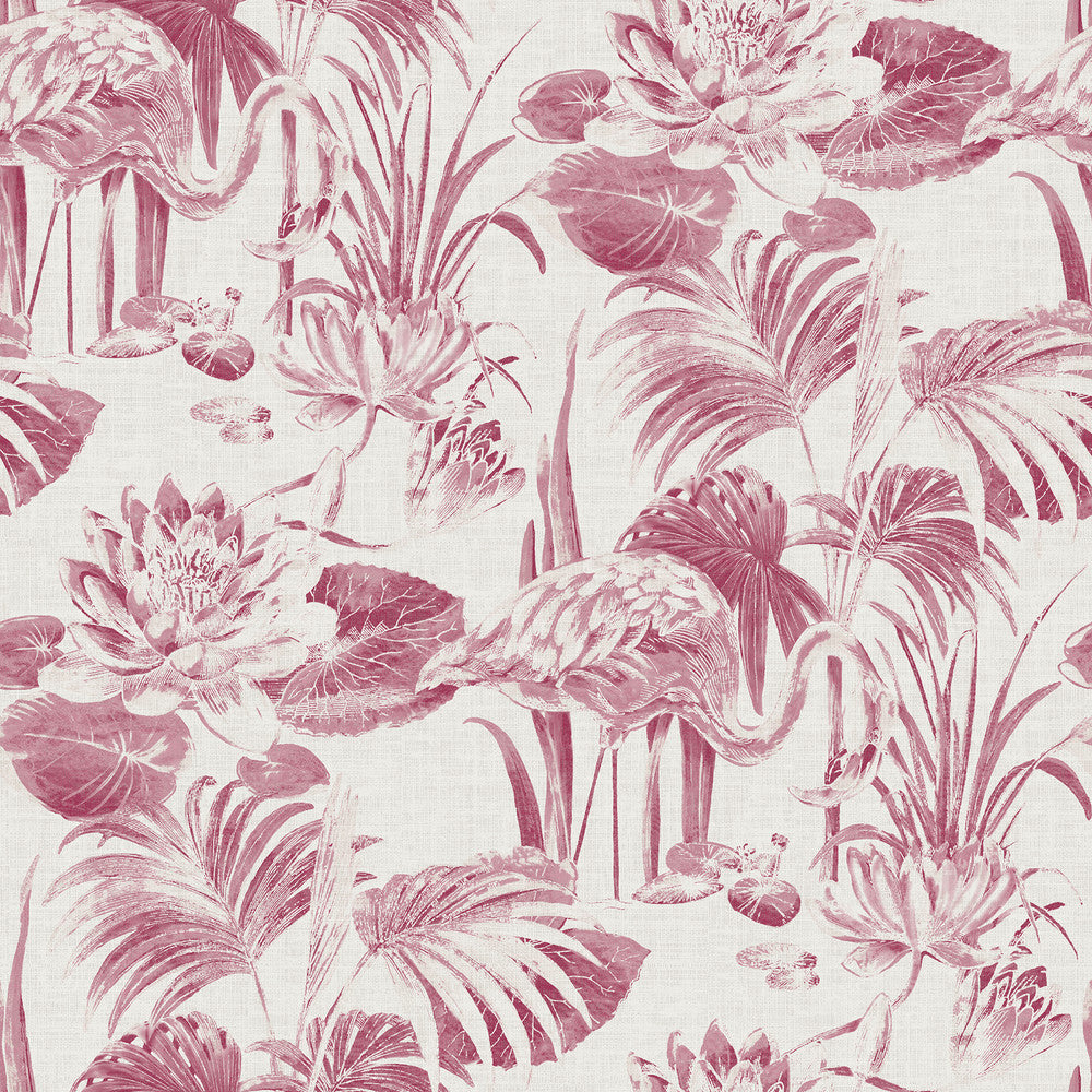 Frolic Magenta Lagoon Wallpaper by A-Street Prints Equinox Covers about 60.8 square feet 27-in by 27-ft long roll Unpasted 27 - Fabric Carolina -