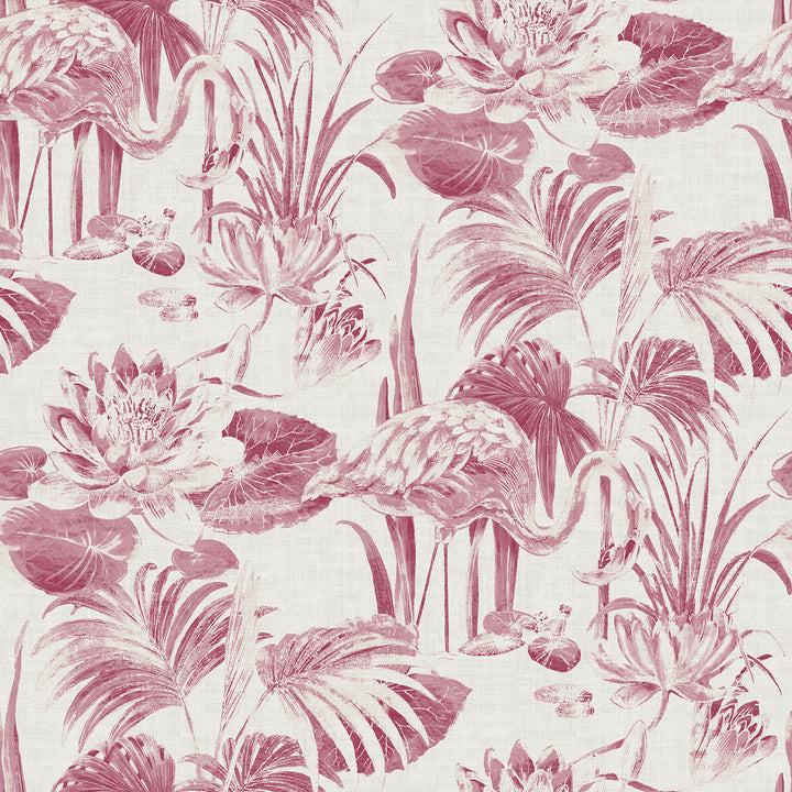 Frolic Magenta Lagoon Wallpaper by A-Street Prints Equinox Covers about 60.8 square feet 27-in by 27-ft long roll Unpasted 27 - Fabric Carolina -