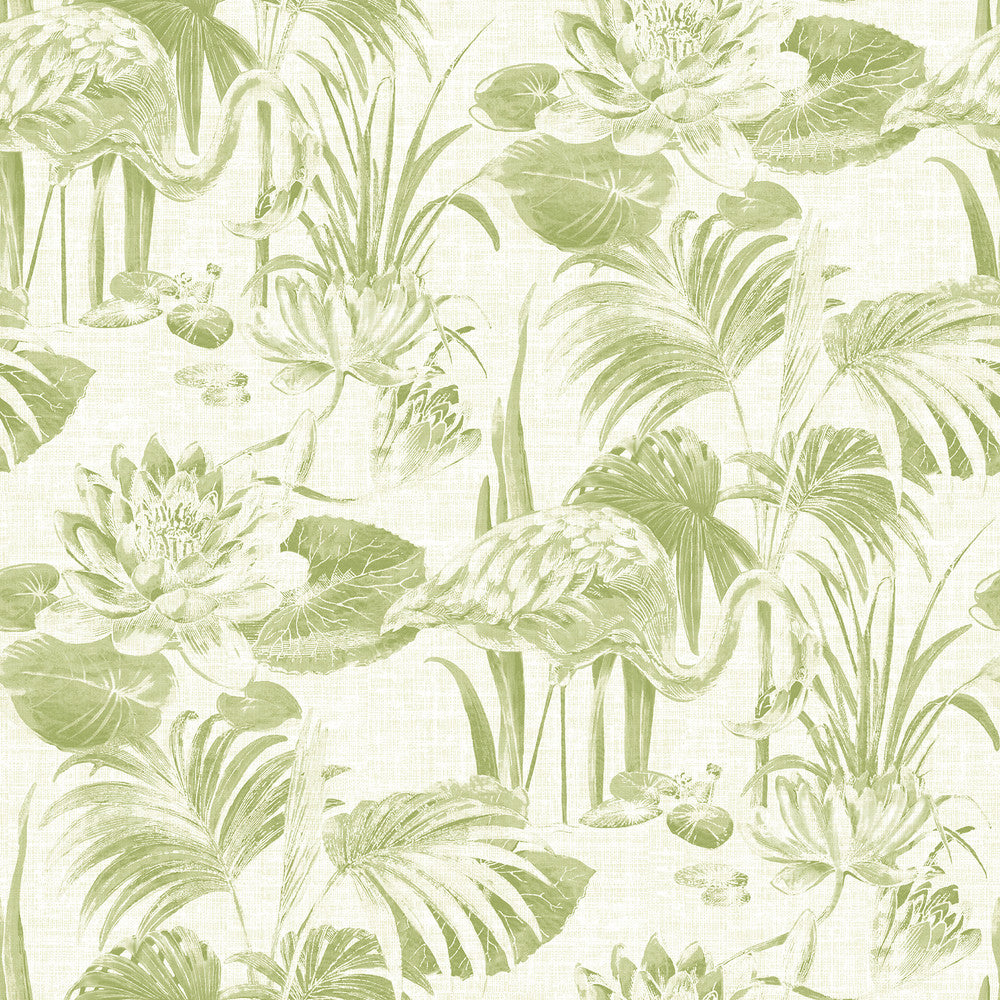 Frolic Green Lagoon Wallpaper by A-Street Prints Equinox Covers about 60.8 square feet 27-in by 27-ft long roll Unpasted 27 - Fabric Carolina -