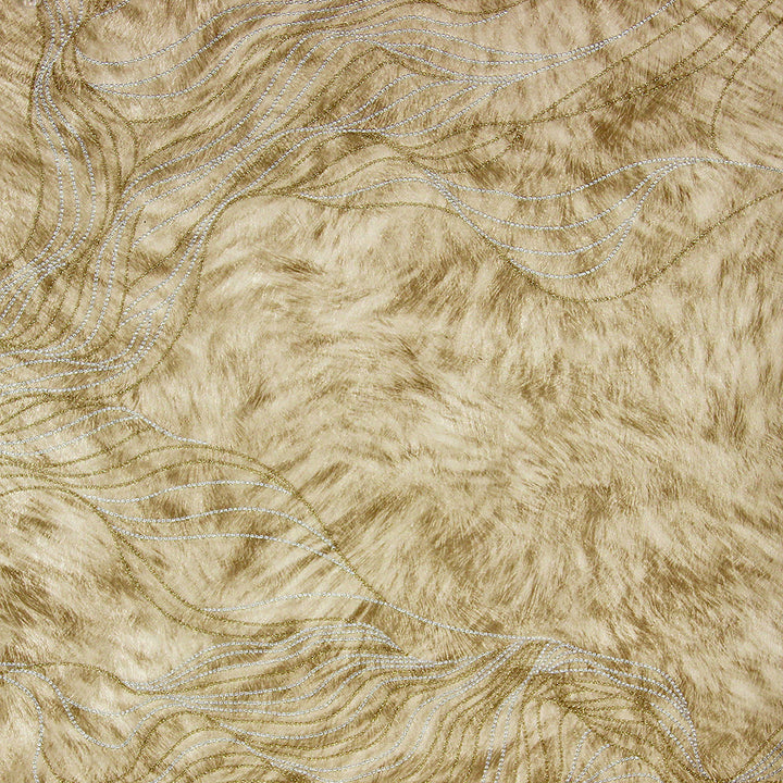 Abruzzo Beige Wolf Wave Wallpaper by Brewster Selvaggia Covers about 57.8 square feet 21-in by 33-ft long roll Unpasted 25 - Fabric Carolina -