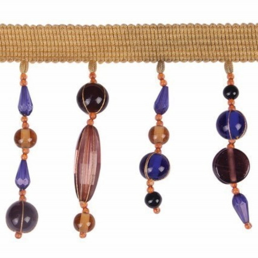 Beaded Couture Fringe Sunset by Europatex Fabric Beaded Couture 65% Glass, 15% Plastic, 20% Rayon 3.50 inches - Fabric Carolina -