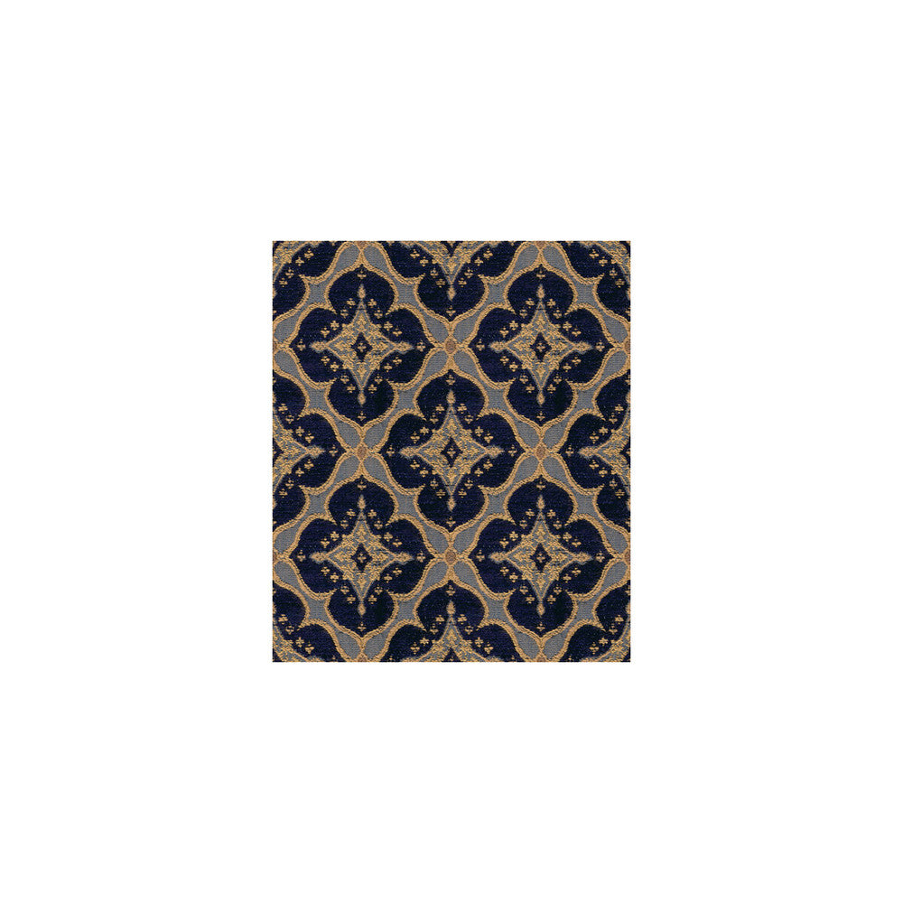 Ornament Accent Indigo by Kravet Couture Fabric - RAYON - 77%;COTTON - 23% United States MEDIUM Horizontal: 3.5 and Vertical: 4 52 - Fabric Carolina -