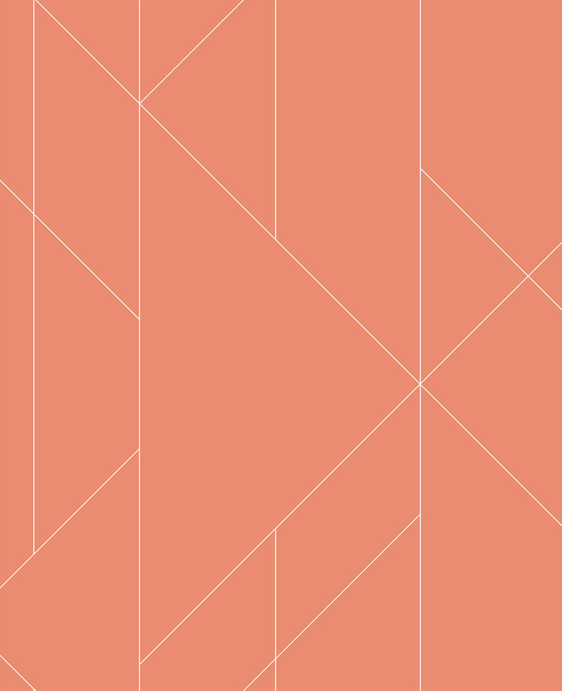 Torpa Coral Geometric Wallpaper by A-Street Prints Conran's Plain Simple Useful Covers about 56.4 square feet 20.5-in by 33-ft long roll Unpasted 12.6 - Fabric Carolina -