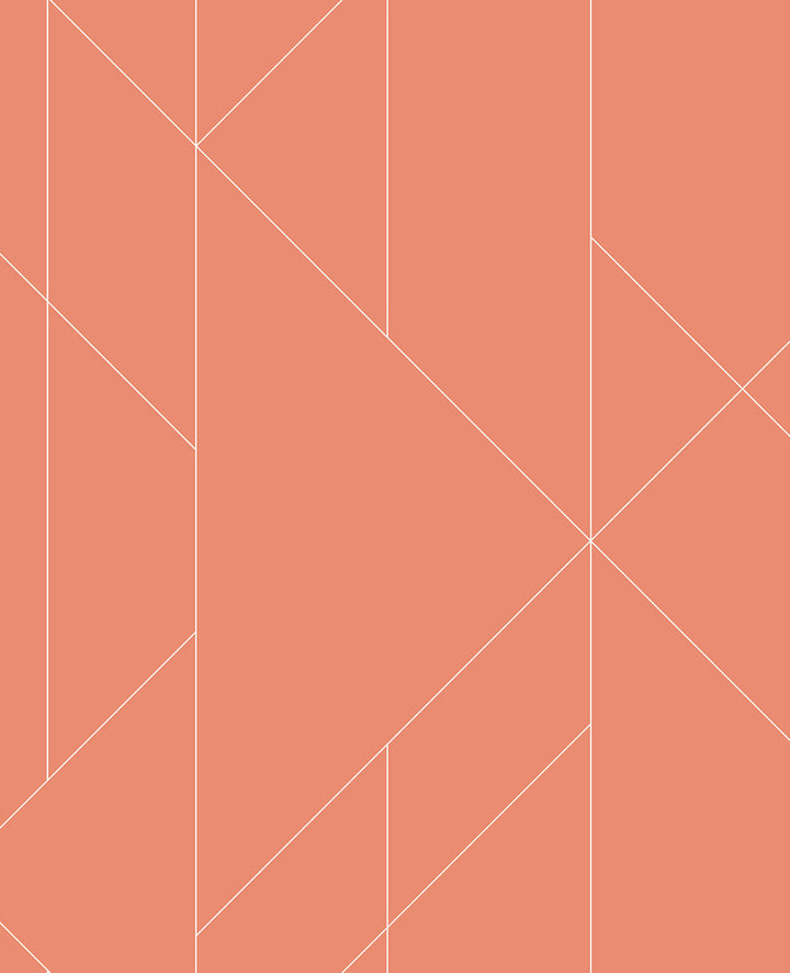Torpa Coral Geometric Wallpaper by A-Street Prints Conran's Plain Simple Useful Covers about 56.4 square feet 20.5-in by 33-ft long roll Unpasted 12.6 - Fabric Carolina -