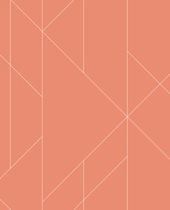 Torpa Coral Geometric Wallpaper by A-Street Prints