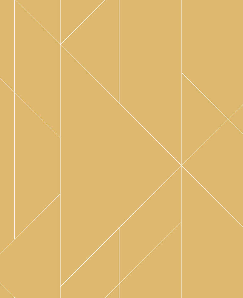 Torpa Mustard Geometric Wallpaper by A-Street Prints Conran's Plain Simple Useful Covers about 56.4 square feet 20.5-in by 33-ft long roll Unpasted 12.6 - Fabric Carolina -