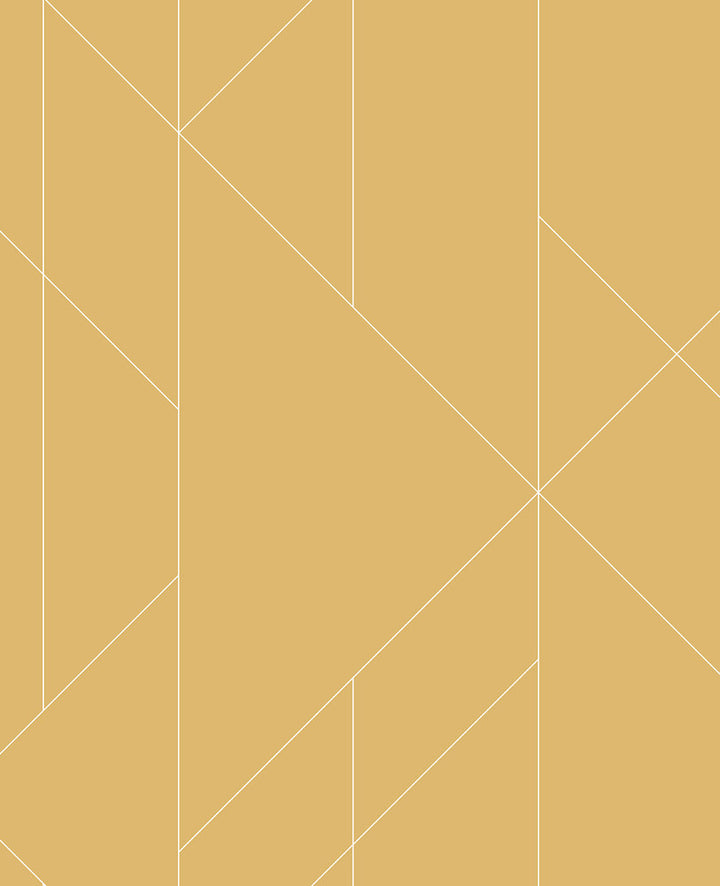 Torpa Mustard Geometric Wallpaper by A-Street Prints Conran's Plain Simple Useful Covers about 56.4 square feet 20.5-in by 33-ft long roll Unpasted 12.6 - Fabric Carolina -
