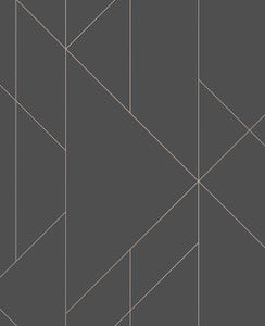 Torpa Charcoal Geometric Wallpaper by A-Street Prints