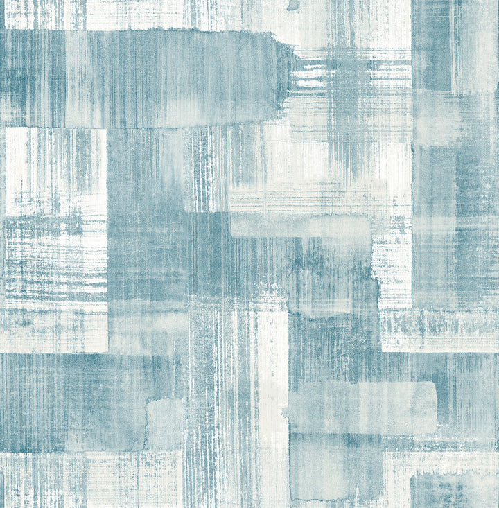 Trosa Teal Brushstroke Wallpaper by A-Street Prints Conran's Plain Simple Useful Covers about 56.4 square feet 20.5-in by 33-ft long roll Unpasted 20.9 - Fabric Carolina -