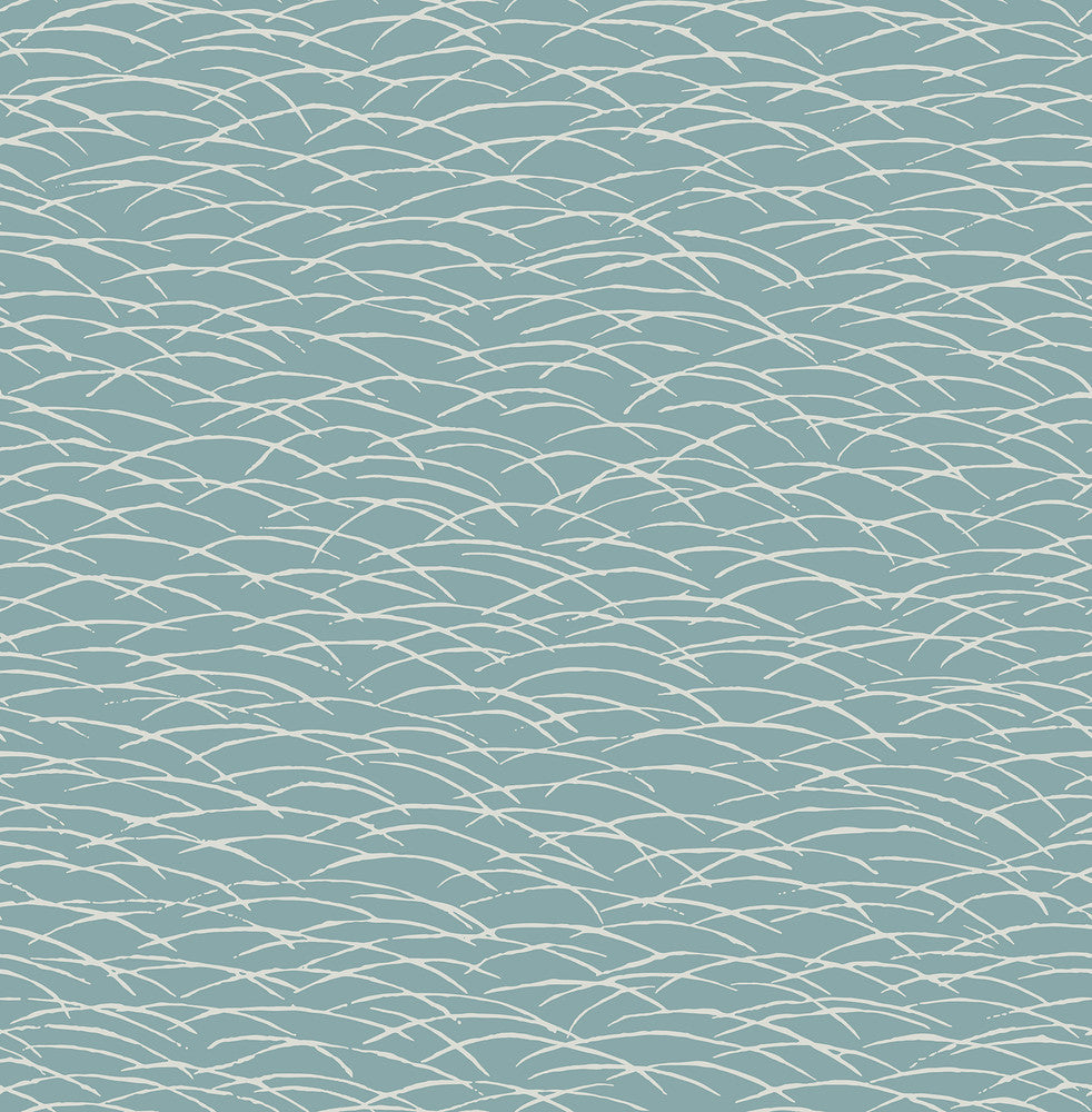 Hono Blue Abstract Wave Wallpaper by A-Street Prints Conran's Plain Simple Useful Covers about 56.4 square feet 20.5-in by 33-ft long roll Unpasted 20.9 - Fabric Carolina -