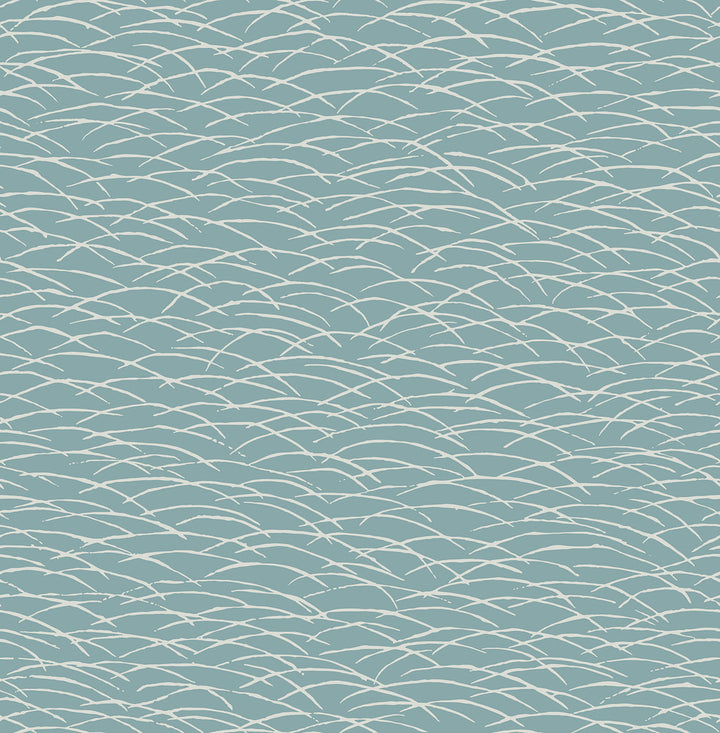 Hono Blue Abstract Wave Wallpaper by A-Street Prints Conran's Plain Simple Useful Covers about 56.4 square feet 20.5-in by 33-ft long roll Unpasted 20.9 - Fabric Carolina -
