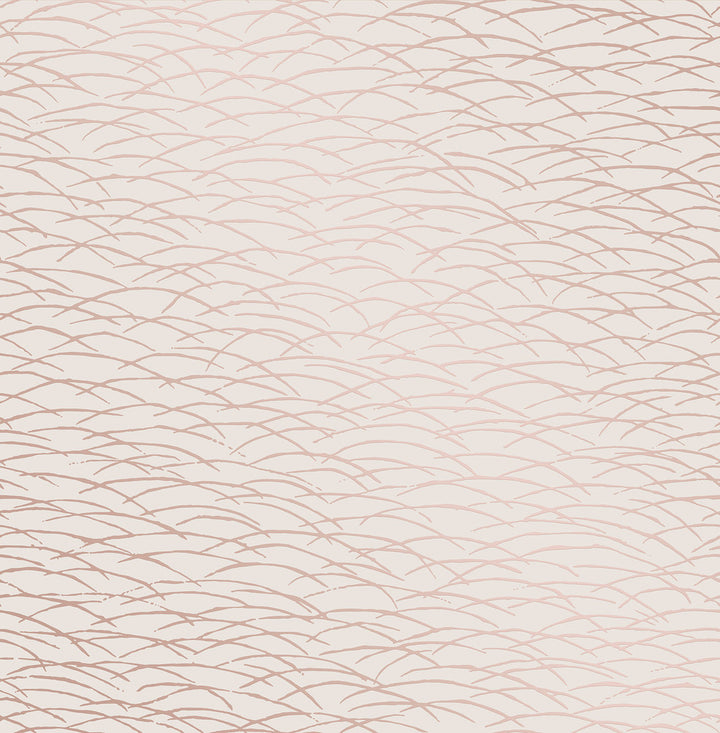 Hono Rose Gold Abstract Wave Wallpaper by A-Street Prints Conran's Plain Simple Useful Covers about 56.4 square feet 20.5-in by 33-ft long roll Unpasted 20.9 - Fabric Carolina -