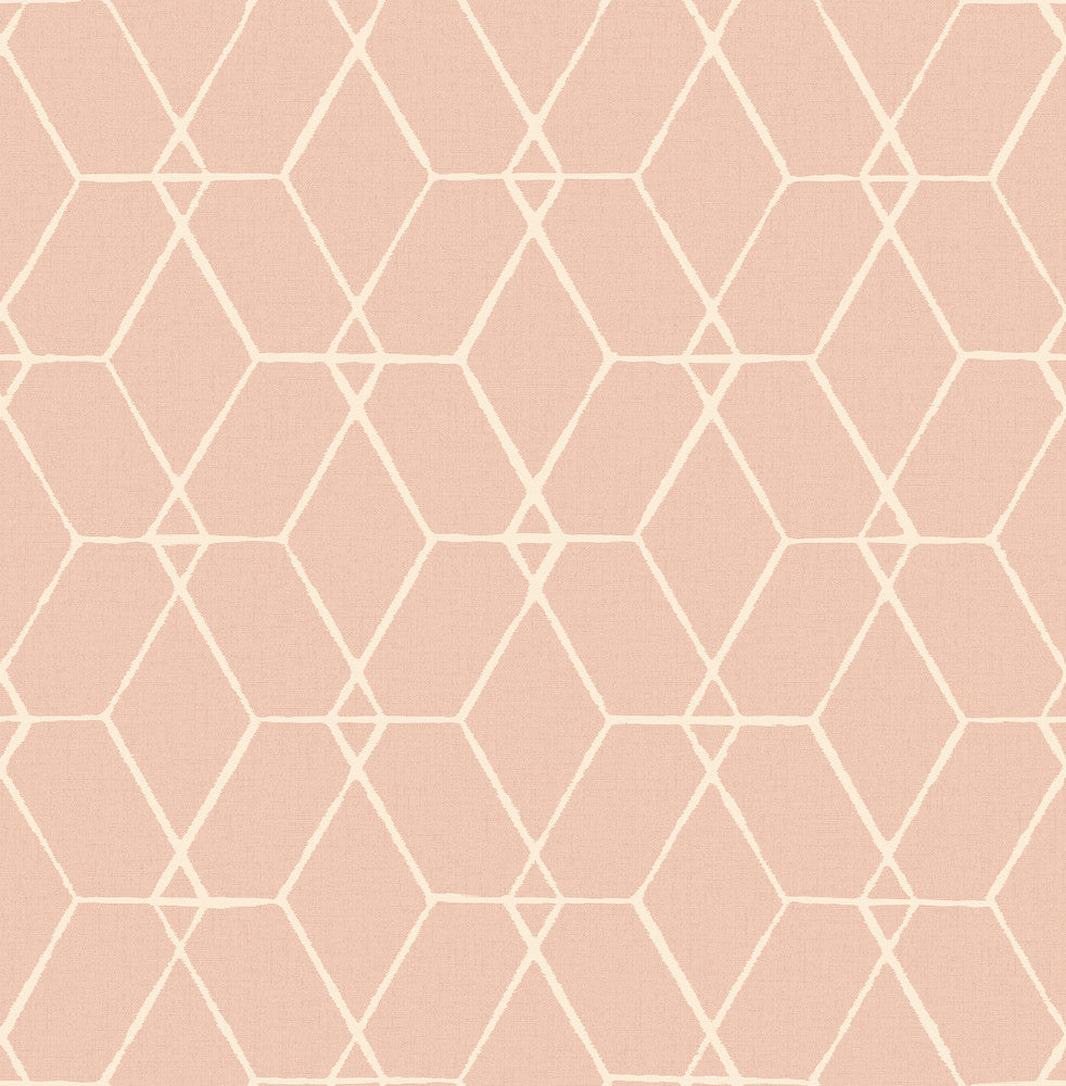Osterlen Light Pink Trellis Wallpaper by A-Street Prints Conran's Plain Simple Useful Covers about 56.4 square feet 20.5-in by 33-ft long roll Unpasted 20.9 - Fabric Carolina -